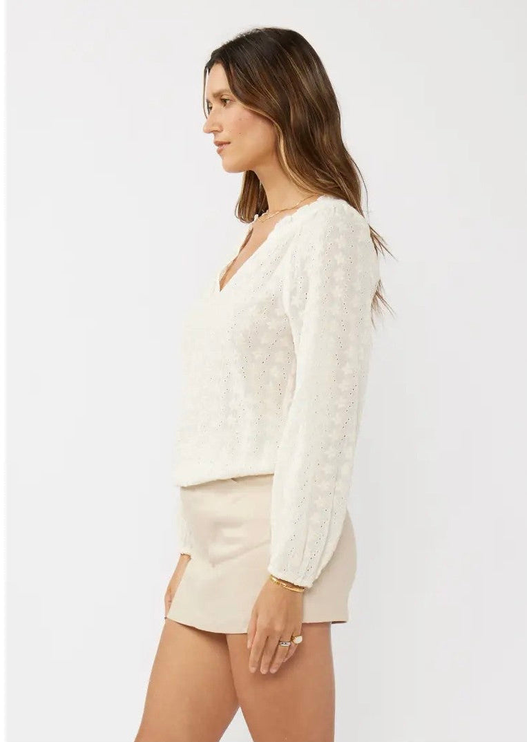 Embroidered Eyelet Top