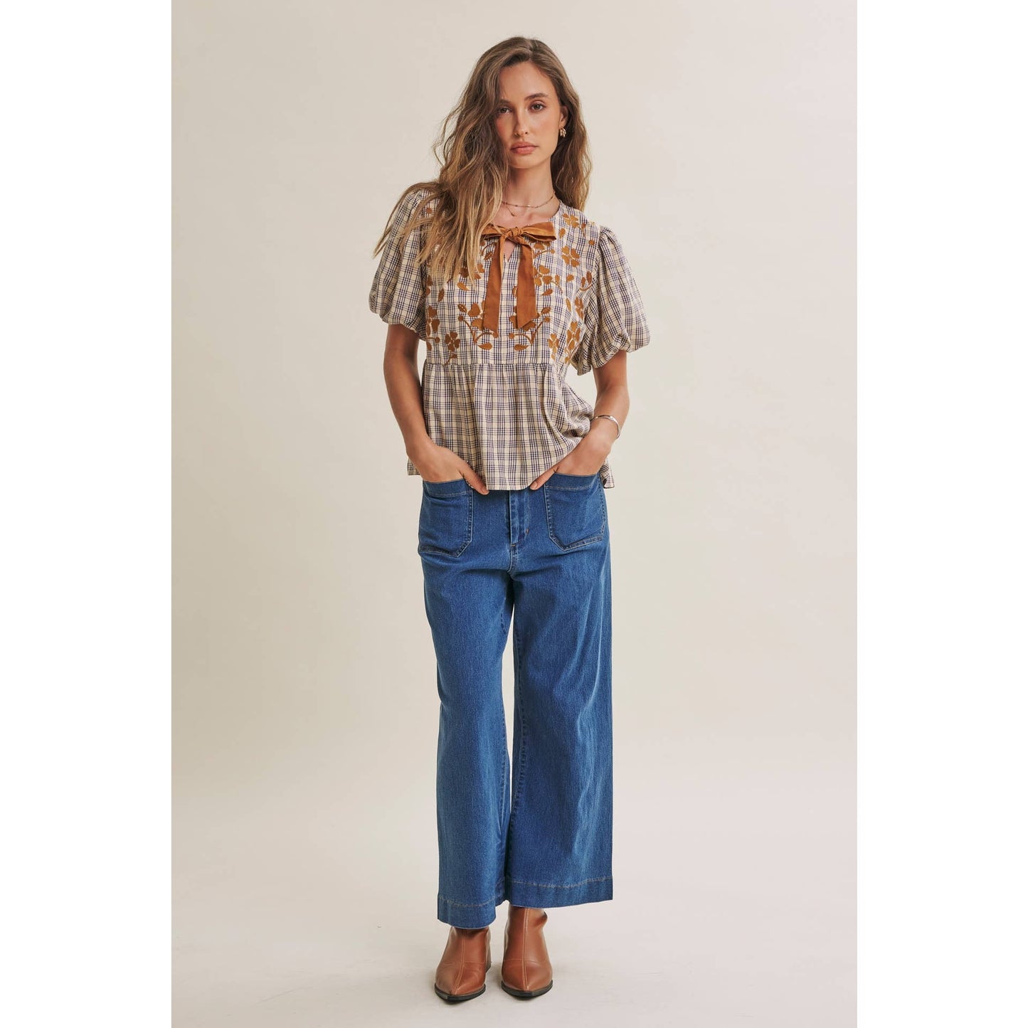 French Embroidered Babydoll Top