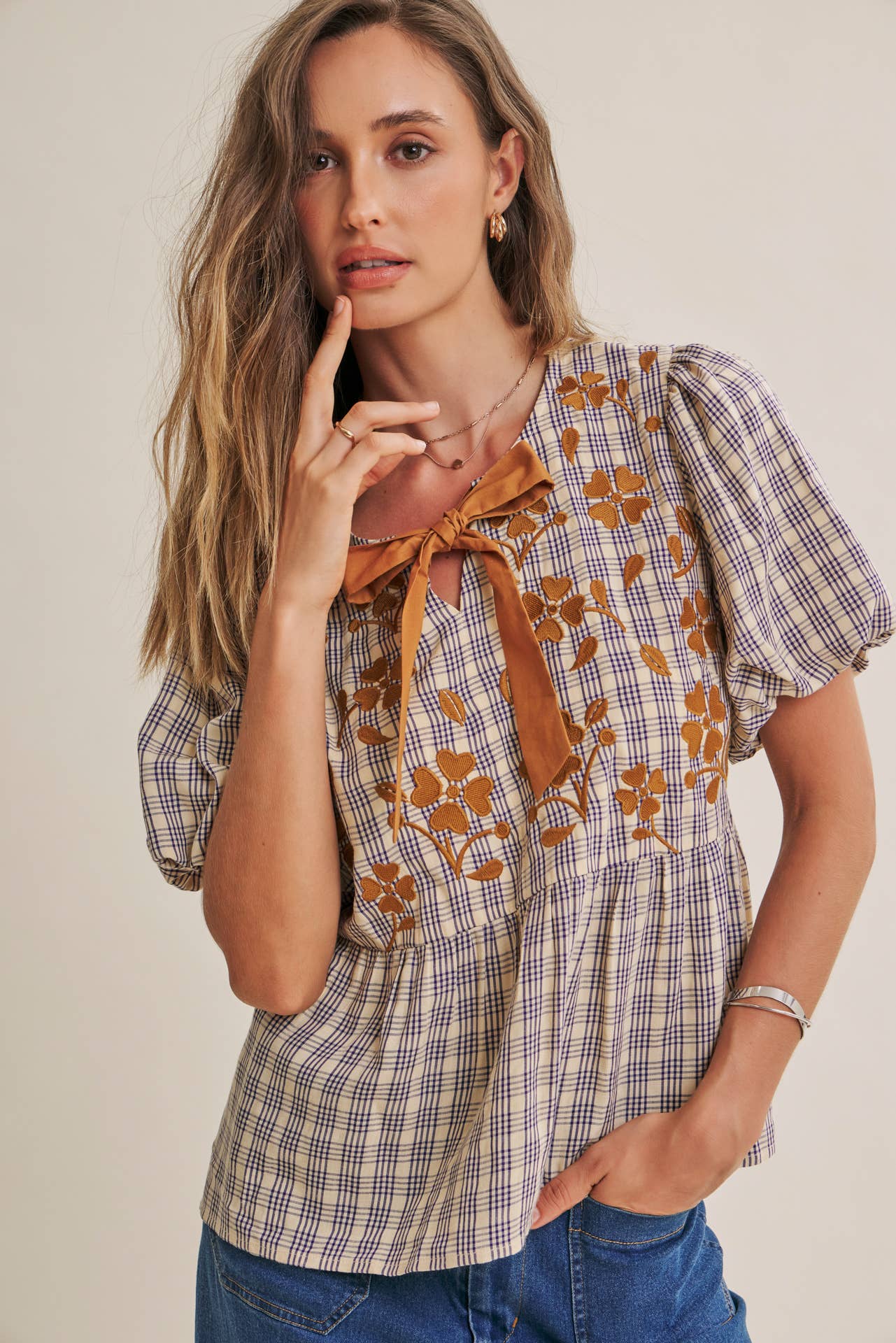 French Embroidered Babydoll Top