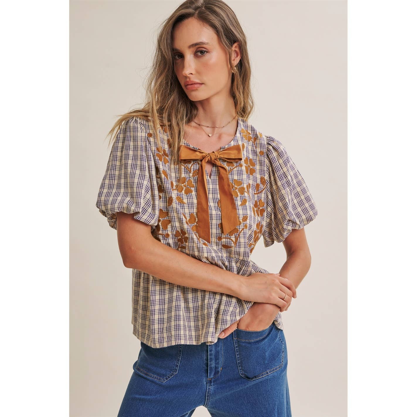 French Embroidered Babydoll Top