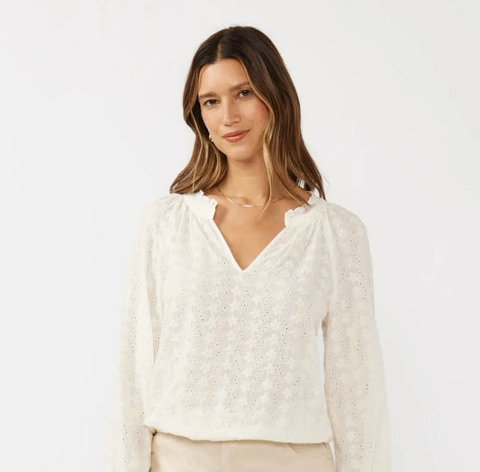Embroidered Eyelet Top