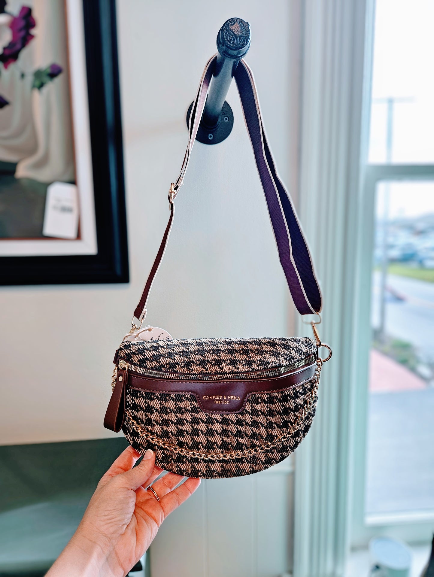 Houndstooth Crossbody